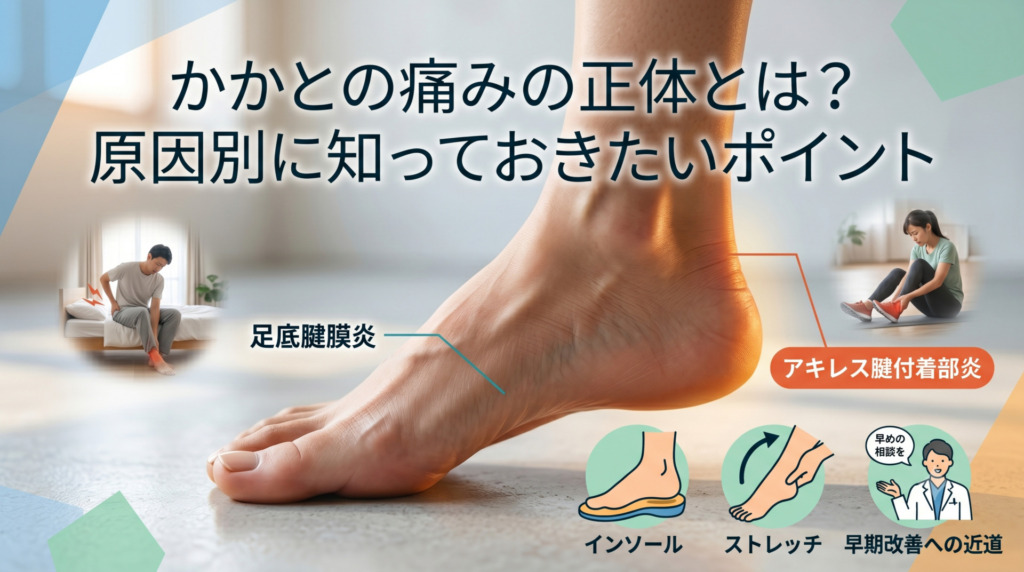 足の痛み④ かかとの痛みの正体とは？原因別に知っておきたいポイント