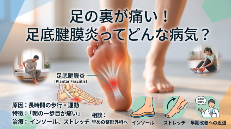 足の痛み⑤ 足の裏が痛い！足底腱膜炎ってどんな病気？